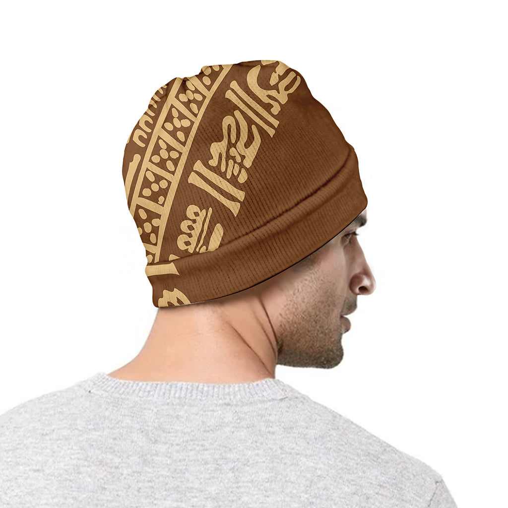 Mayan Circle Symbol Print Beanie