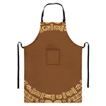 Mayan Circle Symbol Print Bib Apron With Pocket