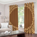 Mayan Circle Symbol Print Dimout Grommet Curtains