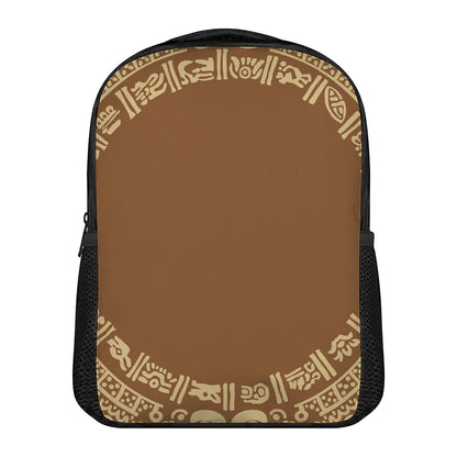 Mayan Circle Symbol Print Casual Backpack
