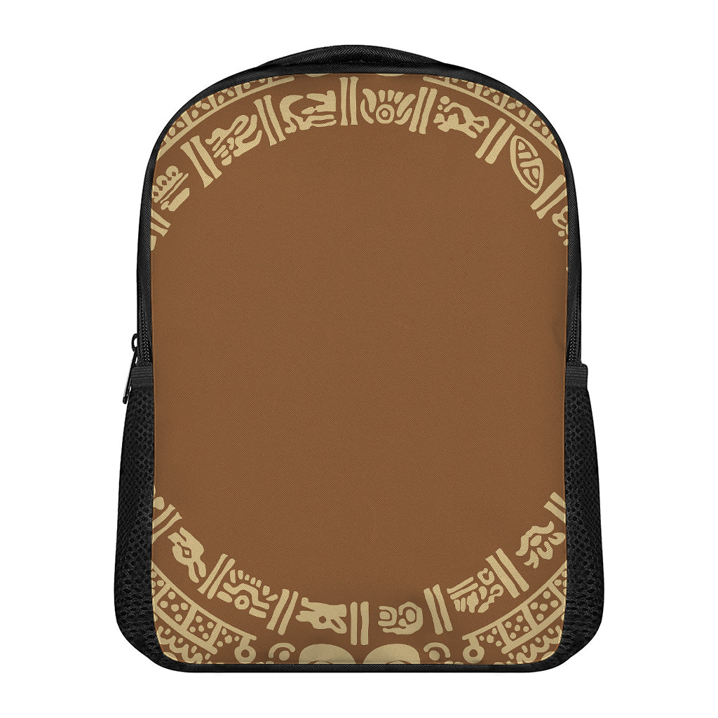 Mayan Circle Symbol Print Casual Backpack