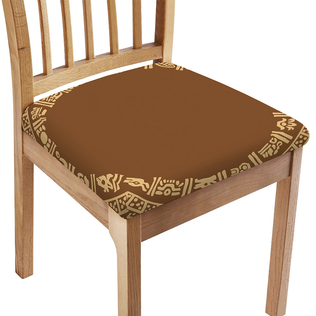 Mayan Circle Symbol Print Chair Cushion Cover