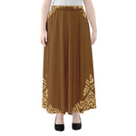 Mayan Circle Symbol Print Chiffon Maxi Skirt