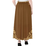 Mayan Circle Symbol Print Chiffon Maxi Skirt