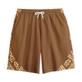 Mayan Circle Symbol Print Cotton Shorts