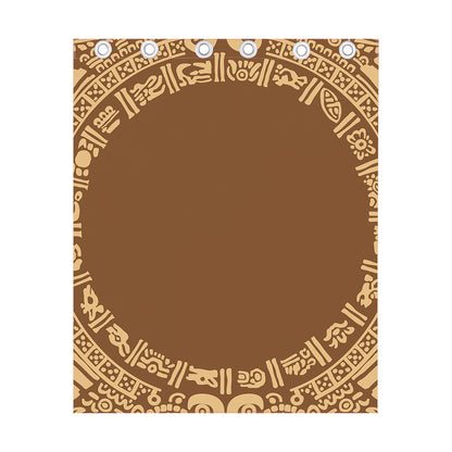 Mayan Circle Symbol Print Curtain