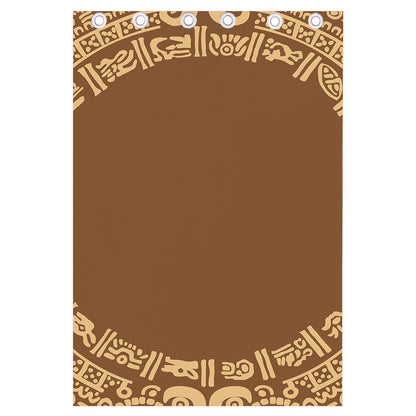 Mayan Circle Symbol Print Curtain