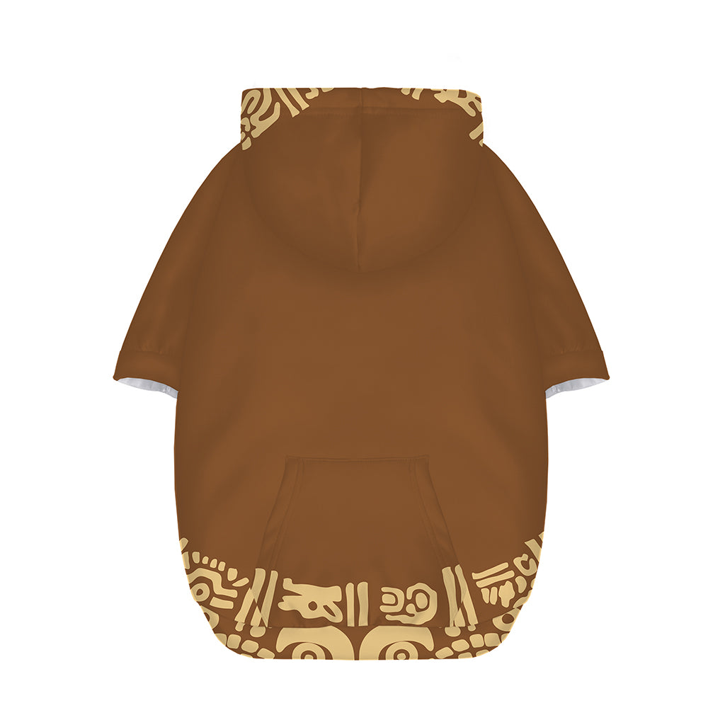 Mayan Circle Symbol Print Dog Zip Up Hoodie