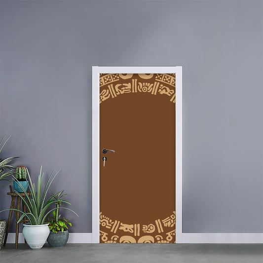 Mayan Circle Symbol Print Door Sticker