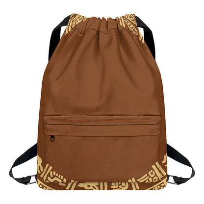 Mayan Circle Symbol Print Drawstring Backpack
