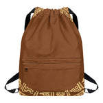 Mayan Circle Symbol Print Drawstring Backpack