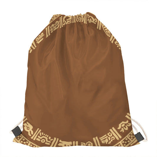 Mayan Circle Symbol Print Drawstring Bag