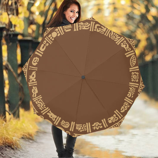 Mayan Circle Symbol Print Foldable Umbrella