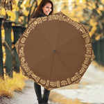 Mayan Circle Symbol Print Foldable Umbrella