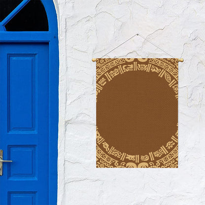 Mayan Circle Symbol Print Garden Flag