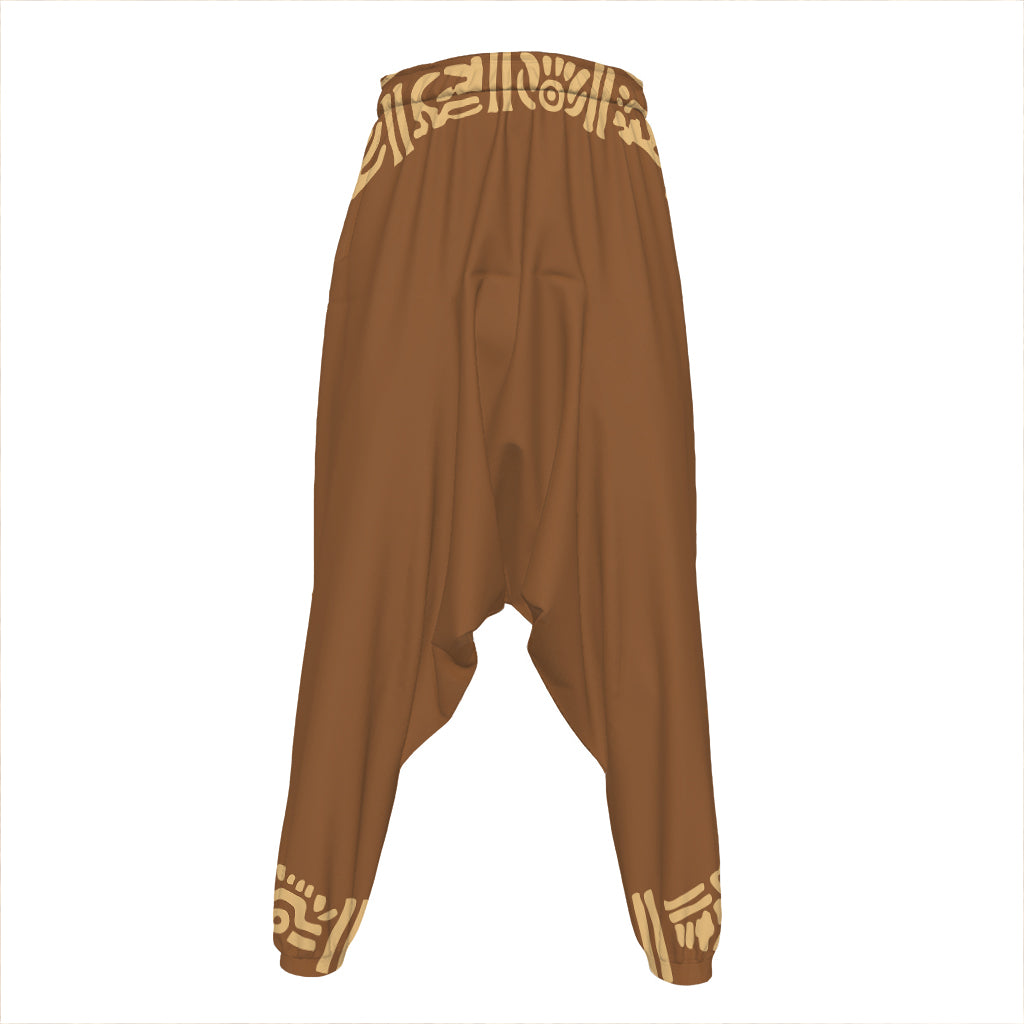 Mayan Circle Symbol Print Hammer Pants