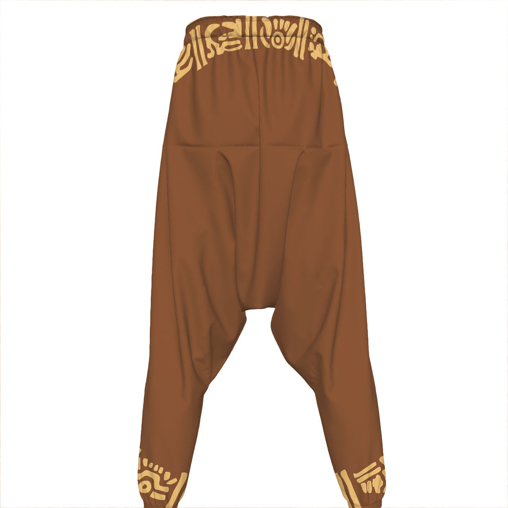 Mayan Circle Symbol Print Hammer Pants