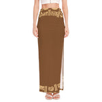 Mayan Circle Symbol Print High Slit Maxi Skirt