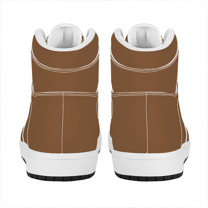 Mayan Circle Symbol Print High Top Leather Sneakers