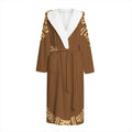 Mayan Circle Symbol Print Hooded Bathrobe
