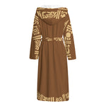 Mayan Circle Symbol Print Hooded Bathrobe