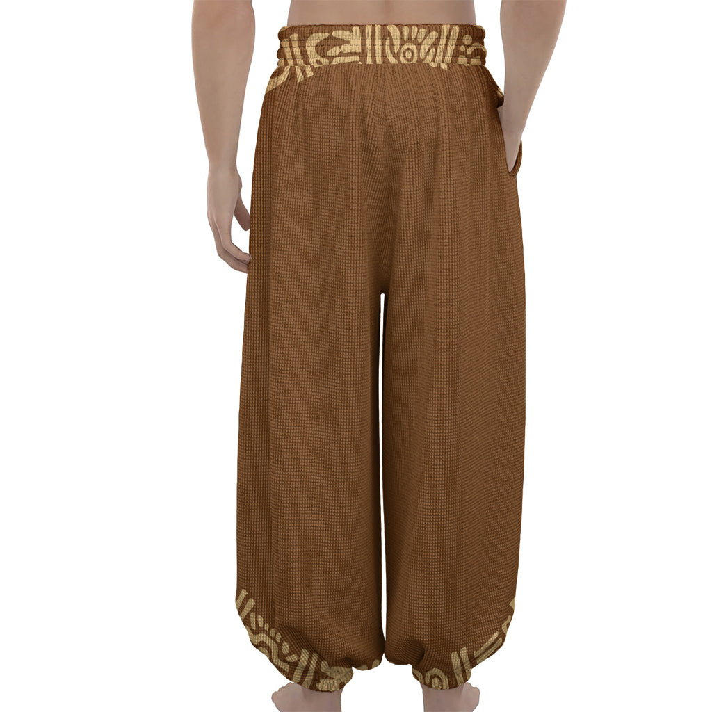 Mayan Circle Symbol Print Lantern Pants