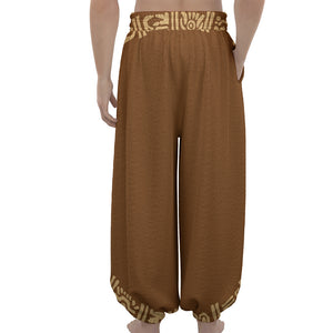 Mayan Circle Symbol Print Lantern Pants