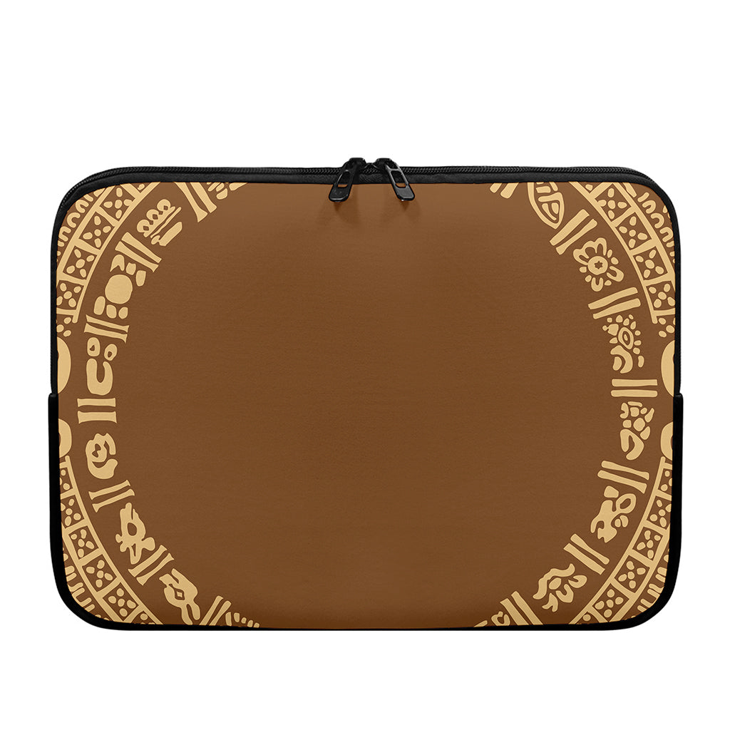 Mayan Circle Symbol Print Laptop Sleeve