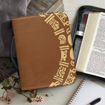 Mayan Circle Symbol Print Leather Bible Cover