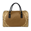 Mayan Circle Symbol Print Leather Duffel Bag