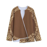 Mayan Circle Symbol Print Long Sleeve Short Coat