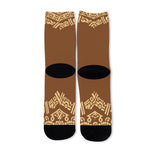 Mayan Circle Symbol Print Long Socks