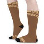 Mayan Circle Symbol Print Long Socks