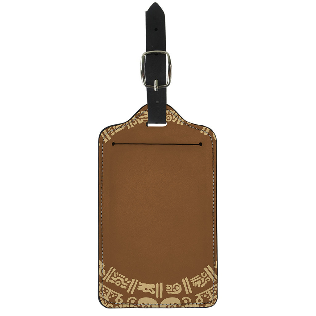 Mayan Circle Symbol Print Luggage Tag