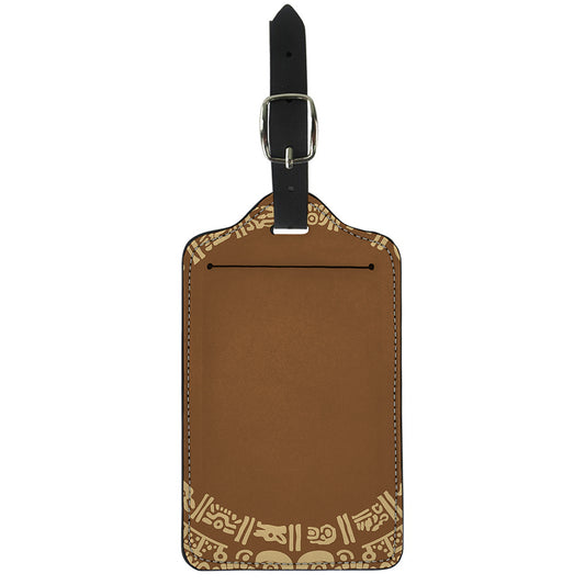 Mayan Circle Symbol Print Luggage Tag