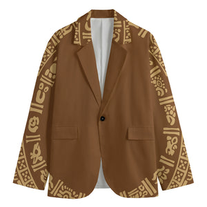 Mayan Circle Symbol Print Men's Blazer