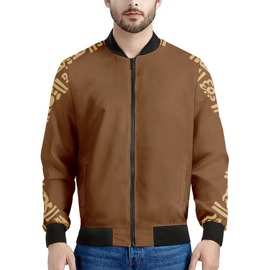 Mayan Circle Symbol Print Men's Bomber Jacket