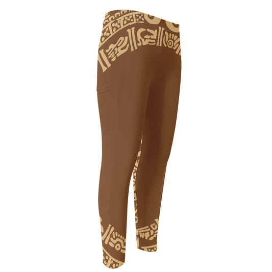 Mayan Circle Symbol Print Men's Compression Pants