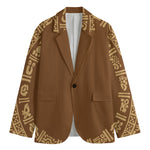 Mayan Circle Symbol Print Men's Cotton Blazer