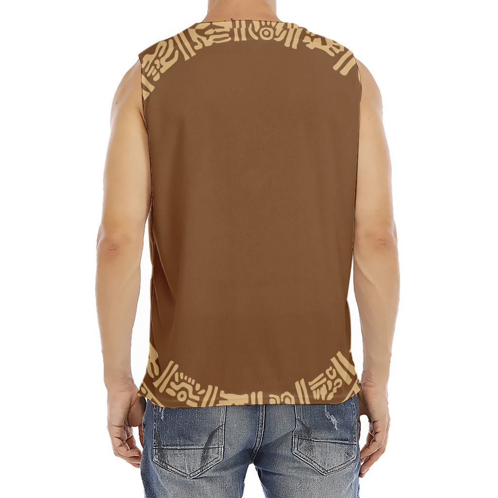 Mayan Circle Symbol Print Men's Fitness Tank Top