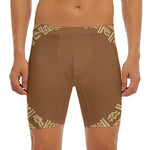 Mayan Circle Symbol Print Men's Long Boxer Briefs