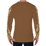 Mayan Circle Symbol Print Men's Long Sleeve T-Shirt