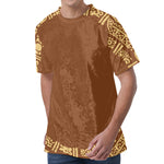 Mayan Circle Symbol Print Men's Velvet T-Shirt