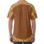 Mayan Circle Symbol Print Men's Velvet T-Shirt