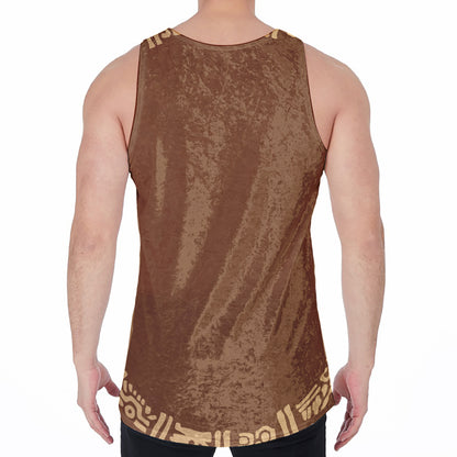 Mayan Circle Symbol Print Men's Velvet Tank Top