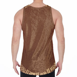 Mayan Circle Symbol Print Men's Velvet Tank Top