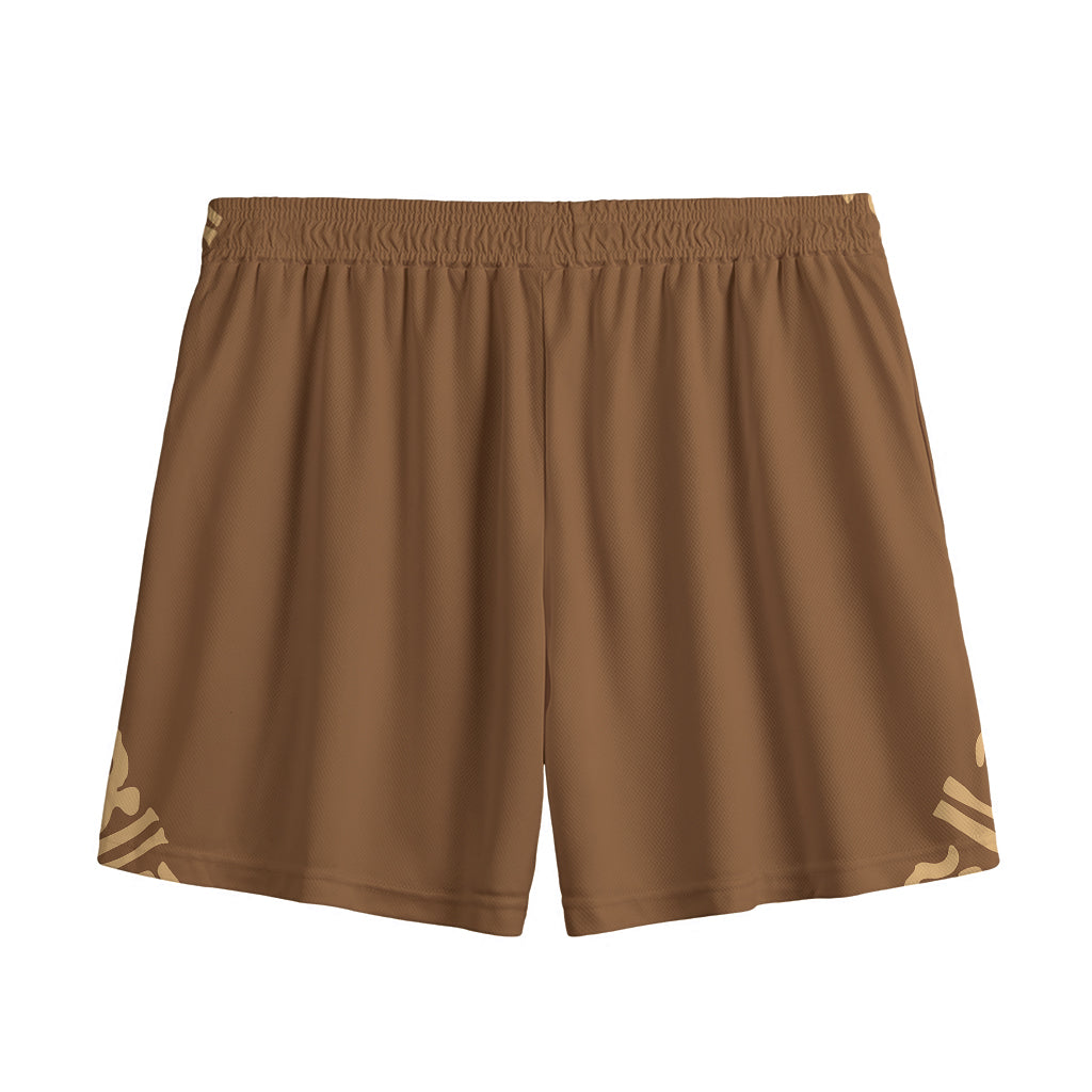 Mayan Circle Symbol Print Mesh Shorts