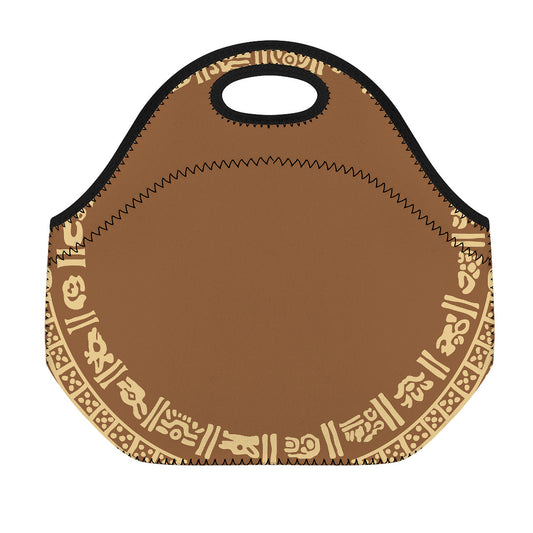Mayan Circle Symbol Print Neoprene Lunch Bag