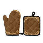 Mayan Circle Symbol Print Oven Mitt And Pot Holder Set