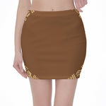 Mayan Circle Symbol Print Pencil Mini Skirt